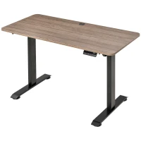 Vinsetto Electric Height Adjustable Standing Desk with 54" Desktop, Sit Stand Home Office Desk with Memory Button Control and Anti-Collision System, Teak/Black(m-1)