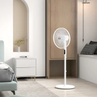 HOMCOM Tower Fan and 16" Pedestal Fan Set, with Remote Control, Height Adjustable, Tilted Head, Timer, Oscillating Standing Fan, Stand Floor Fans for Bedroom, White(m-8)