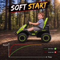 Qaba 24V Kids Electric Ride On Car with Dual Motors, Remote Control, 4-Wheel Suspension, Soft Start for 3-6 Years, Green(m-6)