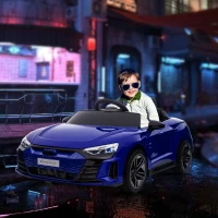 Aosom 12V Licensed Audi RS E-tron GT Kids Ride on Car with Remote Control, Suspension, Horn, Music, Lights, Dark Blue(m-2)