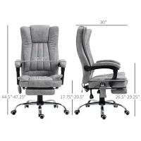 Vinsetto Massage Office Chair with 6 Points and Heat, Reclining Computer Chair with Adjustable Height and Footrest, Gray(m-3)