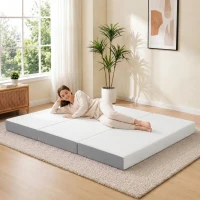 HOMCOM Foldable Mattress Queen Size, 6 Inch Tri Fold Memory Foam Mattress with Washable Cover & Non-Slip Bottom, 60" x 80" x6"(m-12)