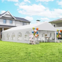 Outsunny 16'x32' Heavy Duty Large Party Tent & Carport with Removable Sidewalls, Portable Garage Canopy Tent, White(m-8)