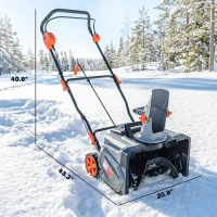 Outsunny 40V 18" Cordless Snow Blower with PU Auger, 1400W Brushless Motor, 12" Depth, Two 4.0Ah Batteries & Fast Charger(m-3)