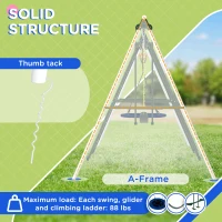 Outsunny Metal Swing Set for Backyard with 1 Saucer Swing, Basketball Hoop, 1 Seat, 1 Swing Glider, Climbing Net and Steps(m-4)