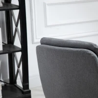 Vinsetto Office Chair Swivel Upholstered Task Chair with Double Thick Padded Backrest, Adjustable Height, Soft Cushioned Seat and 5 Wheels, Grey(m-16)