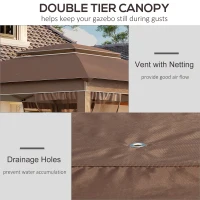Outsunny 12' x 12' Pop Up Canopy Tent with Netting and Carry Bag, Instant Sun Shelter with 137 sq.ft Shade, Tents, Khaki(m-8)