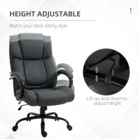 Vinsetto Linen Computer Desk Chair, Executive Office Chair with Spring Padding and Swivel Wheels, Charcoal Grey(m-5)
