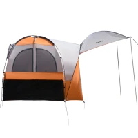 Outsunny Truck Bed Tent for 5'-5.5' Bed with Awning, Portable Pickup Truck Tent for 2-3 Persons, PU 2000mm, Orange(m-11)
