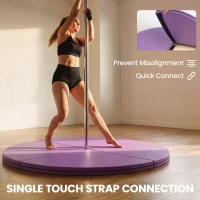 Soozier Pole Dance Mat, 2"T x 5'W Folding Pole Crash Mat for Home, Lightweight and Foldable, Light Purple(m-5)