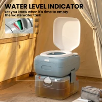Outsunny Porta Potty, 5.8 Gallon Portable Toilet with Level Indicator and Anti-Leak Pump for Camping, Boating, Hiking, Travel, RV(m-5)