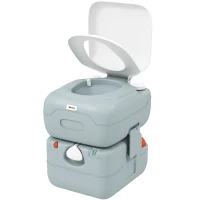 Outsunny Porta Potty, 5.8 Gallon Portable Toilet with Level Indicator and Anti-Leak Pump for Camping, Boating, Hiking, Travel, RV(m-11)