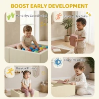 Qaba Toddlers Climbing Toys, 9-Piece Foam Climbing Blocks with Tangram Play, Washable Covers for Crawling or Ball Pit Play(m-7)