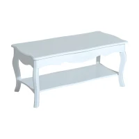 HomCom 37" 2-Tier Water Resistant Wooden Country Cottage Style Accent Coffee Table(m-1)