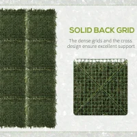 Outsunny Artificial Grass Wall Panel Backdrop, 12 20" x 20" Boxwood UV Protection Privacy Screen Panels, Green(m-6)