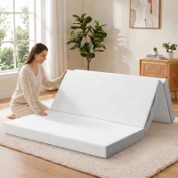 HOMCOM Foldable Mattress Queen Size, 6 Inch Tri Fold Memory Foam Mattress with Washable Cover & Non-Slip Bottom, 60" x 80" x6"(m-1)
