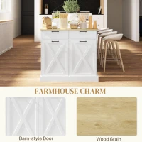 HOMCOM 10 Gallon Farmhouse Kitchen Cabinet with Hidden Trash Can and 2 Drawers, Tilt Out Trash Can Cabinet for Kitchen, White(m-7)