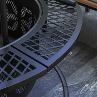 Outsunny Wood Burning Fire Pit, Charcoal BBQ Grill, Portable Firepit with Cooking Grate, Pan, and Poker, 33", Black(m-8)