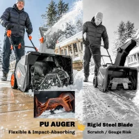 Outsunny 40V 18" Cordless Snow Blower with PU Auger, 1400W Brushless Motor, 12" Depth, Two 4.0Ah Batteries & Fast Charger(m-7)