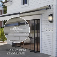 Outsunny 15' x 10' Electric Retractable Awning with Remote Controller, All Aluminum Frame Patio Awning, UV30+ Protection, White(m-7)