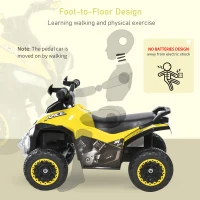 Aosom NO Power Kids Ride On Push Car, w/ Music, Lights for 1.5-3, Yellow(m-6)