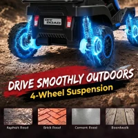 Qaba 24V Kids Electric Ride On Car with Dual Motors, Remote Control, 4-Wheel Suspension, Soft Start for 3-6 Years, Blue(m-7)