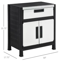 Outsunny Storage Sheds Outdoor Cabinet for Garden Tool with Adjustable Shelves, Ample Drawer with Waterproof PP & Galvanized Steel for Indoor/Outdoor Use(m-3)