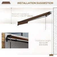 Outsunny 16' x 10' Retractable Awning, 280gsm UV Resistant Sunshade Shelter for Deck, Balcony, Yard, Brown(m-7)