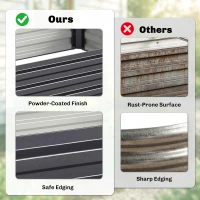 Outsunny 95" x 36" x 12" Galvanized Raised Garden Bed, Easy DIY and Cleaning for Growing Flowers, Herbs, Succulents, Gray(m-5)