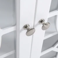 HOMCOM Sideboard Buffet Cabinet, Kitchen Storage Cabinet, Glass Door Accent Cabinet with Adjustable Shelves, White(m-7)