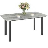 Outsunny Outdoor Garden Coffee Table, Patio Table with Slatted Wood Plastic Composite Top and Steel Frame, Grey(m-9)