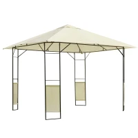 Outsunny 10' x 10' Patio Gazebo, Outdoor Gazebo Modern Canopy Shelter with Vents Roof and Steel Decorative Columns, for Garden, Lawn, Backyard and Deck(m-1)