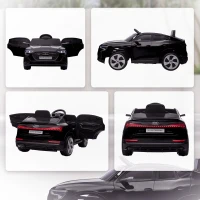 Aosom 12V Kids Electric Ride On Car, Audi E-tron, Battery Powered Toy with Parent Remote Control, Suspension System, Auxiliary Wheels, LED Lights, Music and Horn,  MP3 Player, Black(m-9)