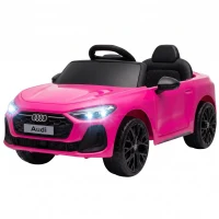 Qaba Audi A5L Licensed Electric Ride on Car for Kids 3-6 with Remote Control Dual Motors 4-Wheel Suspension Music, Pink(m-1)