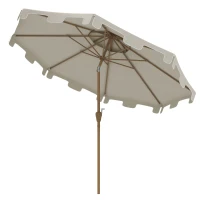 Outsunny 8.8' Patio Umbrella with Push Button Tilt and Crank, Cream White(m-1)