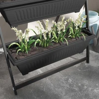 Outsunny 4-Tier Vertical Raised Garden Planter with 4 Boxes, Outdoor Plant Stand Grow Container for Vegetable & Flowers, Black(m-9)