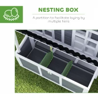 PawHut Wooden Chicken Coop with Nesting Box, Pull-Out Tray, Waterproof Roof, 39" Chicken House for 2-4 Chickens, Rabbits(m-5)