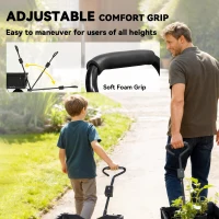 Outsunny Steel Garden Cart, Utility Wagon Cart with Removable Liner, Quick-Release Sides, 10" Wheels, 660lbs Capacity(m-6)