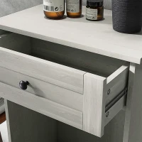 HOMCOM Kitchen Tilt Out Trash Bin Cabinet Free Standing Storage Cabinet with Drawer, Light Gray(m-8)