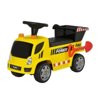 Aosom Kids Push Car Toddler Ride-on Construction Toy Cart for Age 18-36 Months with Shovel, Headlights, and Music, Yellow(m-1)
