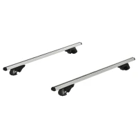 HOMCOM 2pc Roof Rack Car Roof Top Lockable Aluminum Cross Bars Adjustable Baggage Luggage Carrier, Silver (53")(m-11)