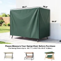 Outsunny Outdoor Patio Hammock Porch Swing Cover with UV, Water, & Dust Fighting Material, 81" x 49" x 65", Dark Green(m-3)