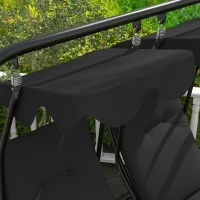 Outsunny 84A-052 Series 2-Seater Swing Canopy Replacement Top Cover, Black(m-9)