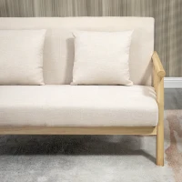 HOMCOM 48" 2 Seater Couch for Small Spaces, Modern Loveseat Sofa for Bedroom, Living Room Furniture, Small Couch, Beige(m-8)