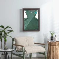 HOMCOM 26" x 35" Shadow Box Frame, UV-Resistant Jersey Display Case with T-shirt Hanger and 2 Keys, Brown(m-8)