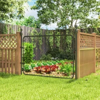Outsunny Garden Gate Chain Link Fence Gate, Galvanized Steel Garden Door for Yard Entrance Way, 47.2 x 70.9 in., Black(m-8)
