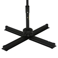 Outsunny 10ft Offset Patio Umbrella with Base, Hanging Aluminum and Steel Cantilever Umbrella with 360° Rotation, Easy Tilt, 8 Ribs, Crank, Cross Base for Poolside, Garden, Gray(m-8)