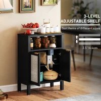 HOMCOM Sideboard Buffet Cabinet with Storage, Modern Accent Cabinet with Adjustable Shelf, Coffee Bar Cabinet, Distressed Black(m-6)