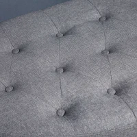 HOMCOM Half Moon Storage Ottoman, Upholstered Button Tufted Storage Bench with Lift Lid and Wood Legs, for Living Room, Entryway, Gray(m-7)
