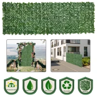 Outsunny Grass Wall Panels, 118" x 39" Artificial Grass Wall Decor, Greenery Backdrop Panels Wall, Dark Green(m-7)